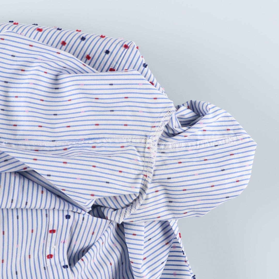 Brooks Brothers RED FLEECE Stripe Pattern / Dot Pattern Half-Length Long-Sleeve Shirt Dress (Women's Size M) cotton white type Vintage Second Hand