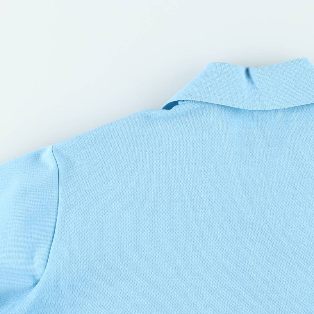 1970'S Helanca Long-Sleeve Open-Collar Box Shirt, Women's Size M (approx.), Vintage polyamide Blue type light blue Vintage Second Hand