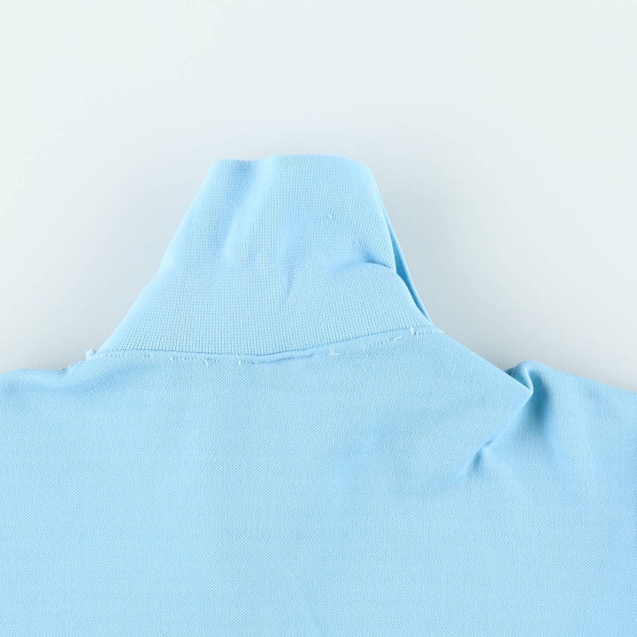 1970'S Helanca Long-Sleeve Open-Collar Box Shirt, Women's Size M (approx.), Vintage polyamide Blue type light blue Vintage Second Hand