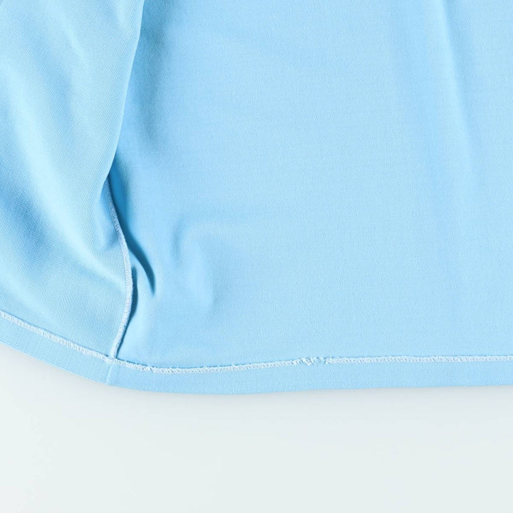 1970'S Helanca Long-Sleeve Open-Collar Box Shirt, Women's Size M (approx.), Vintage polyamide Blue type light blue Vintage Second Hand