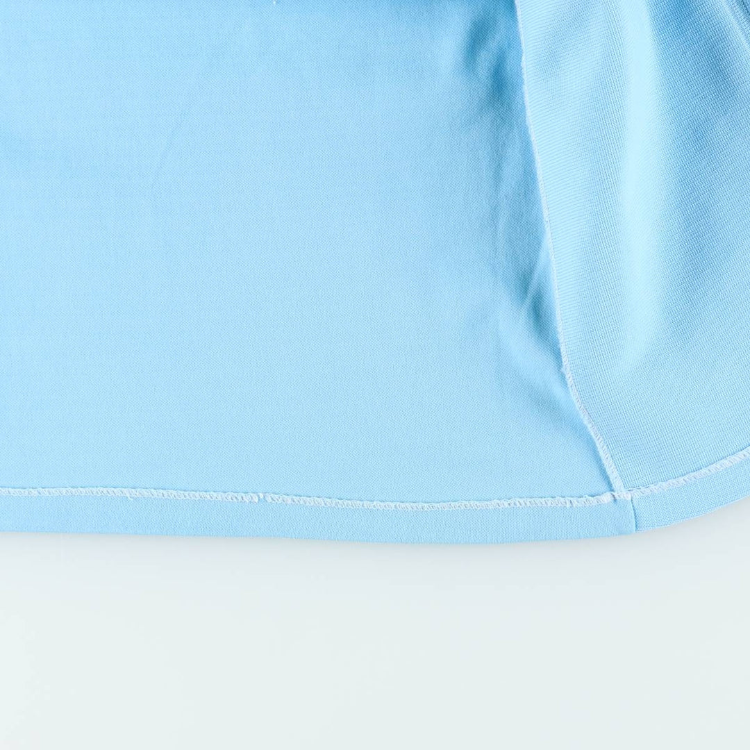 1970'S Helanca Long-Sleeve Open-Collar Box Shirt, Women's Size M (approx.), Vintage polyamide Blue type light blue Vintage Second Hand