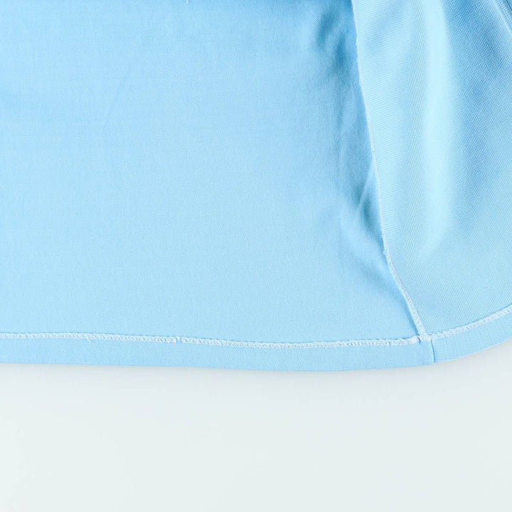 1970'S Helanca Long-Sleeve Open-Collar Box Shirt, Women's Size M (approx.), Vintage polyamide Blue type light blue Vintage Second Hand