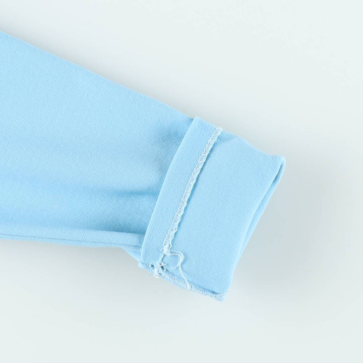 1970'S Helanca Long-Sleeve Open-Collar Box Shirt, Women's Size M (approx.), Vintage polyamide Blue type light blue Vintage Second Hand