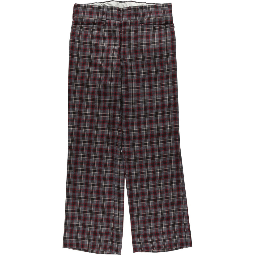 Checkered Pattern Slacks Pants, Men's W31 (approx.), Vintage unclear gray type Vintage Second Hand