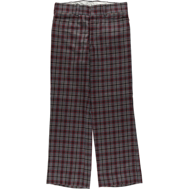 Checkered Pattern Slacks Pants, Men's W31 (approx.), Vintage unclear gray type Vintage Second Hand