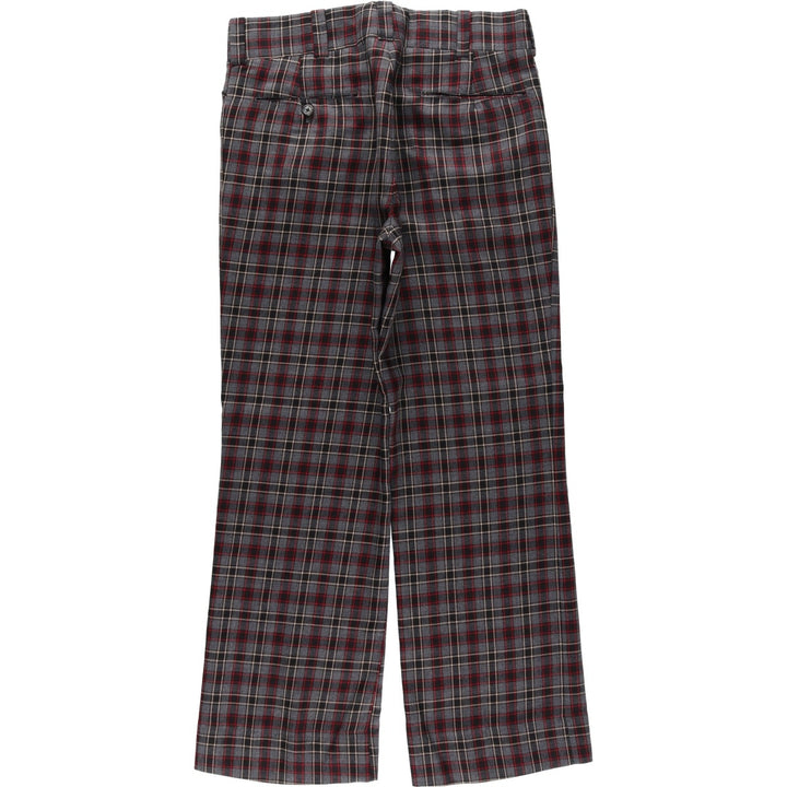 Checkered Pattern Slacks Pants, Men's W31 (approx.), Vintage unclear gray type Vintage Second Hand