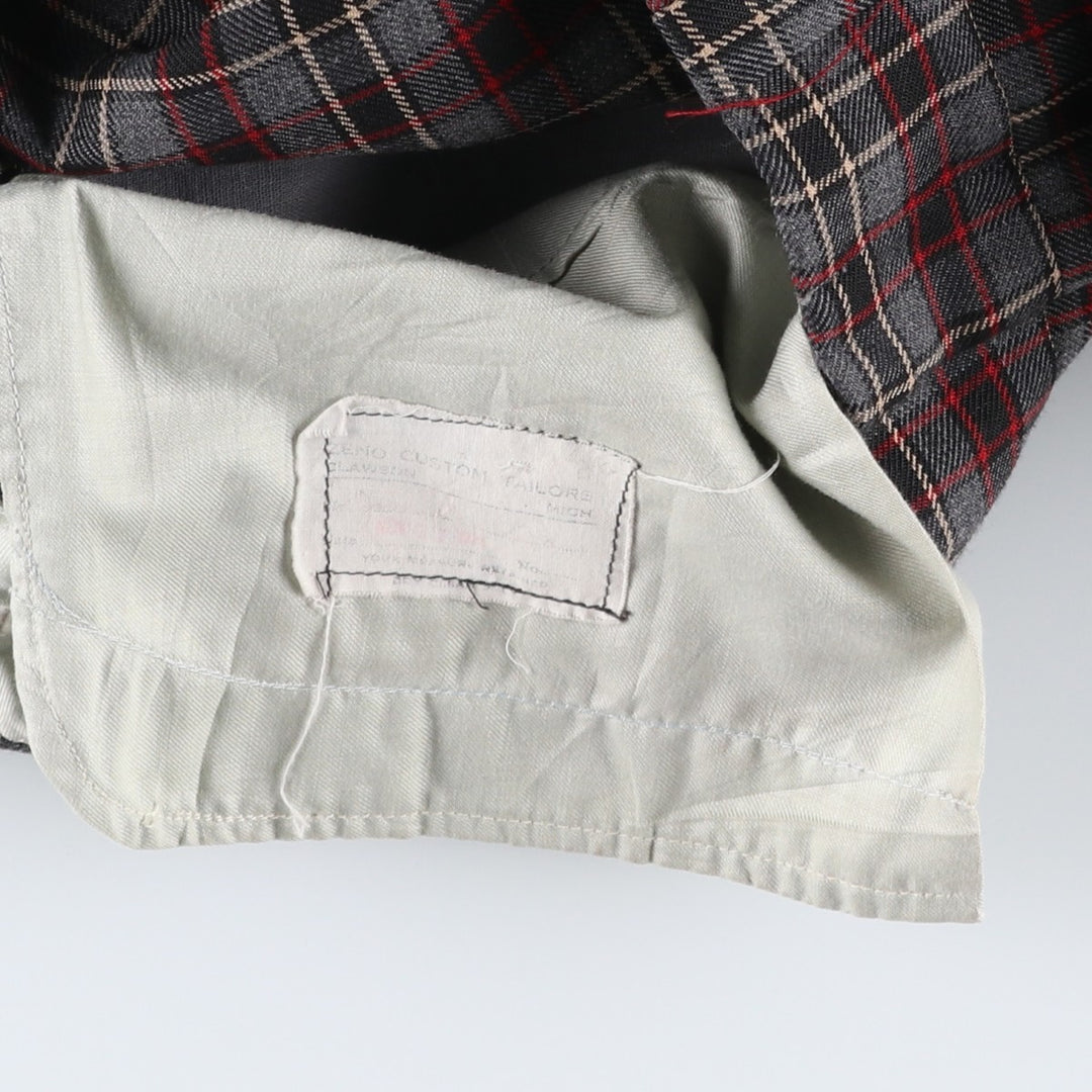 Checkered Pattern Slacks Pants, Men's W31 (approx.), Vintage unclear gray type Vintage Second Hand