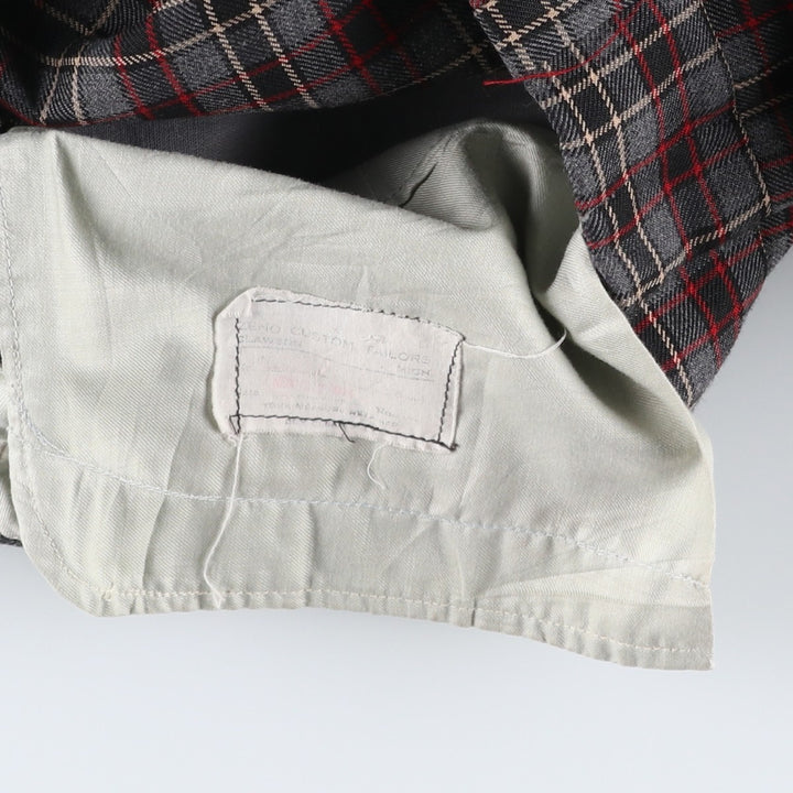 Checkered Pattern Slacks Pants, Men's W31 (approx.), Vintage unclear gray type Vintage Second Hand