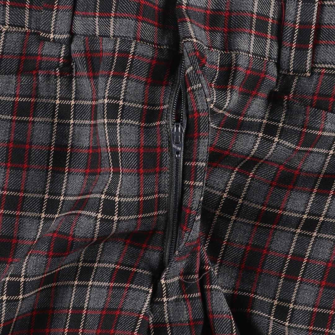 Checkered Pattern Slacks Pants, Men's W31 (approx.), Vintage unclear gray type Vintage Second Hand