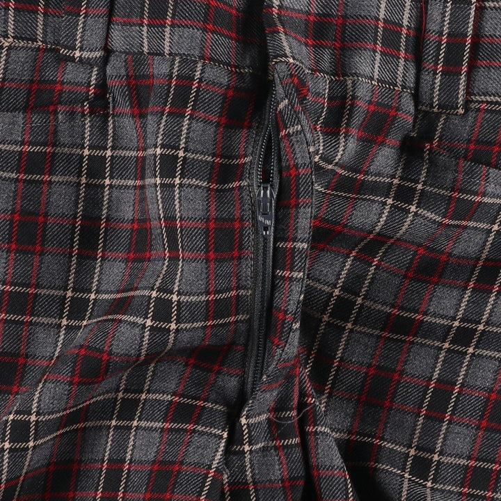 Checkered Pattern Slacks Pants, Men's W31 (approx.), Vintage unclear gray type Vintage Second Hand