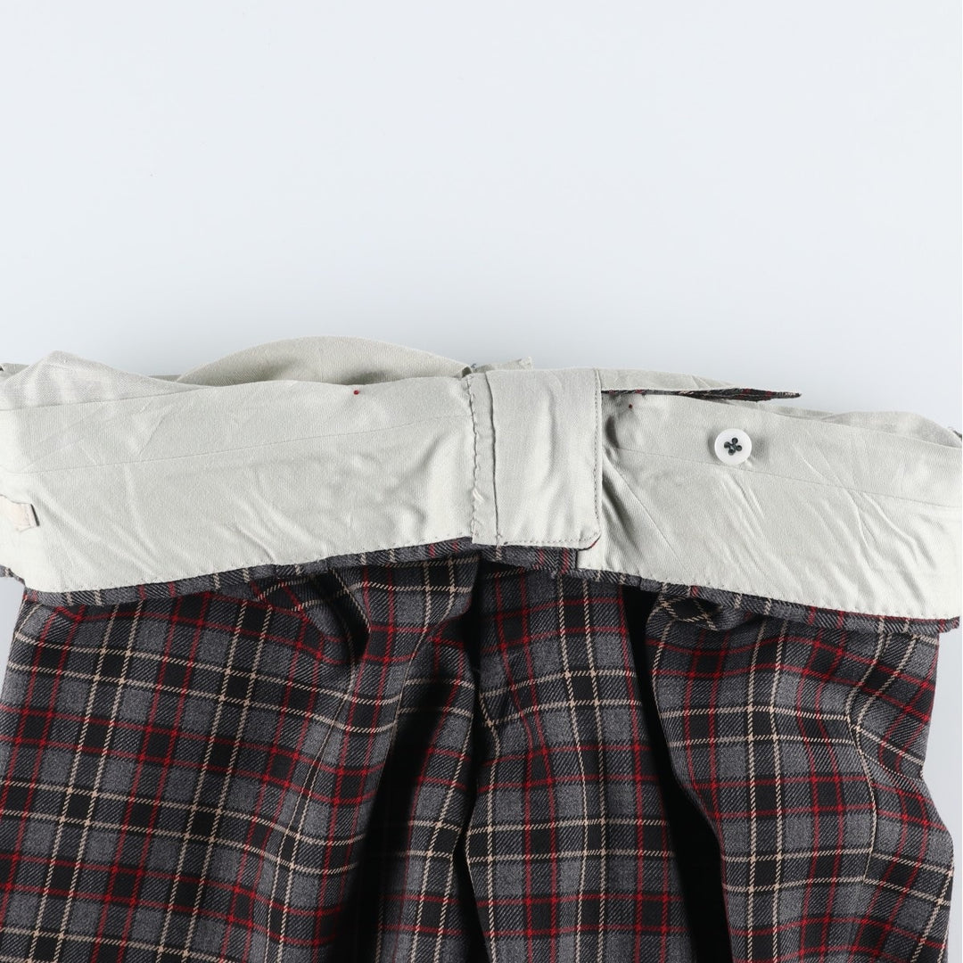 Checkered Pattern Slacks Pants, Men's W31 (approx.), Vintage unclear gray type Vintage Second Hand