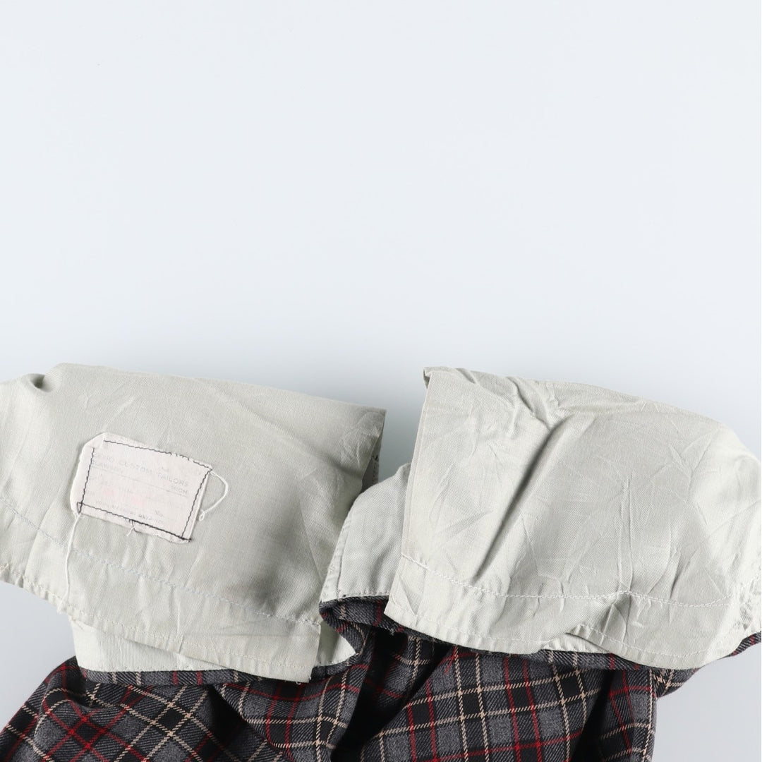 Checkered Pattern Slacks Pants, Men's W31 (approx.), Vintage unclear gray type Vintage Second Hand