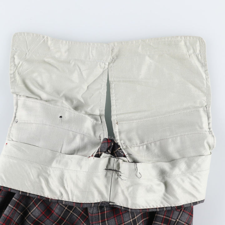 Checkered Pattern Slacks Pants, Men's W31 (approx.), Vintage unclear gray type Vintage Second Hand