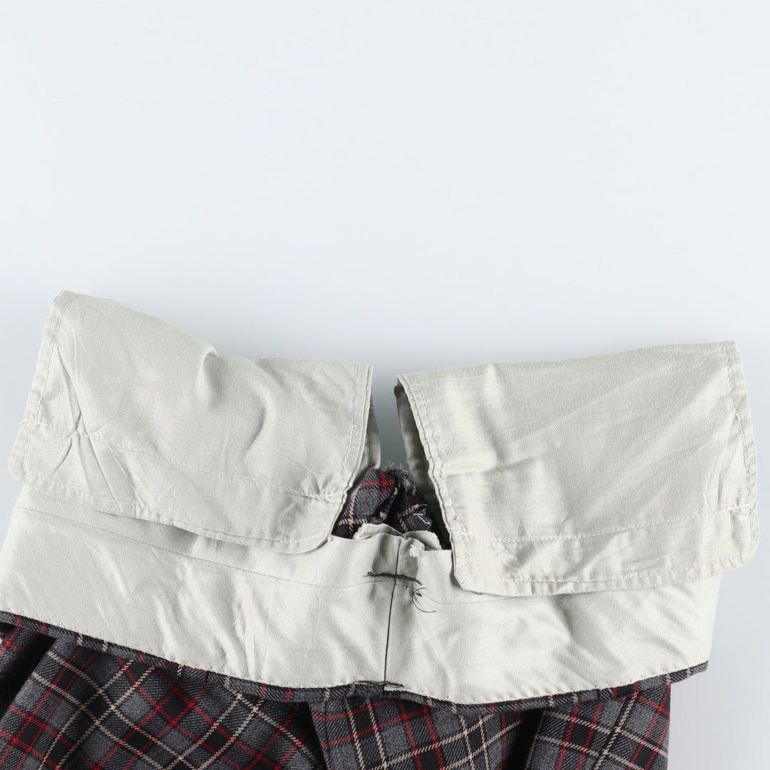 Checkered Pattern Slacks Pants, Men's W31 (approx.), Vintage unclear gray type Vintage Second Hand