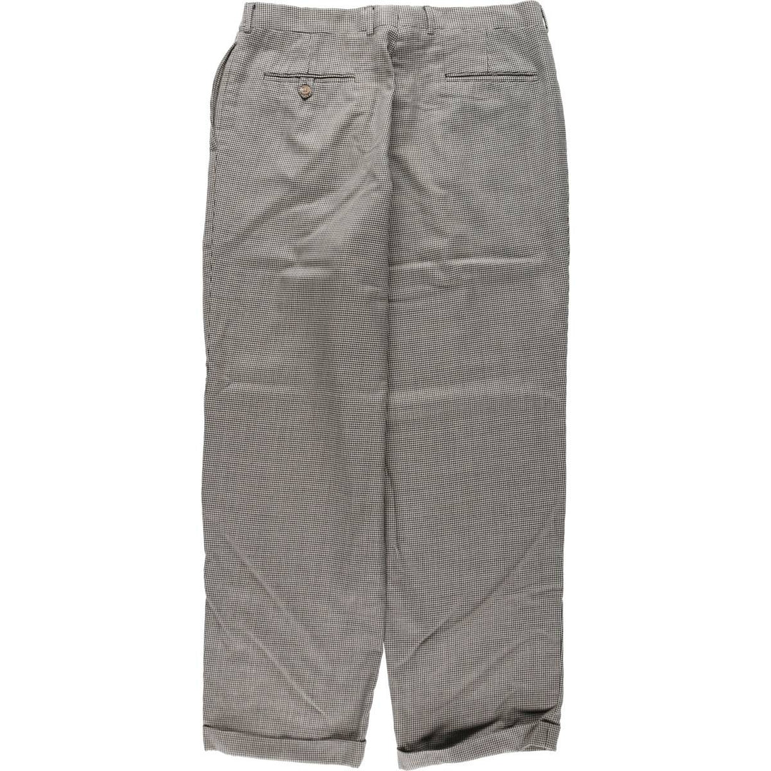 CORBIN Houndstooth Pattern Two-Pleat Slacks, Made in USA, Men's W36 (approx.), Vintage unclear pale white type Vintage Second Hand