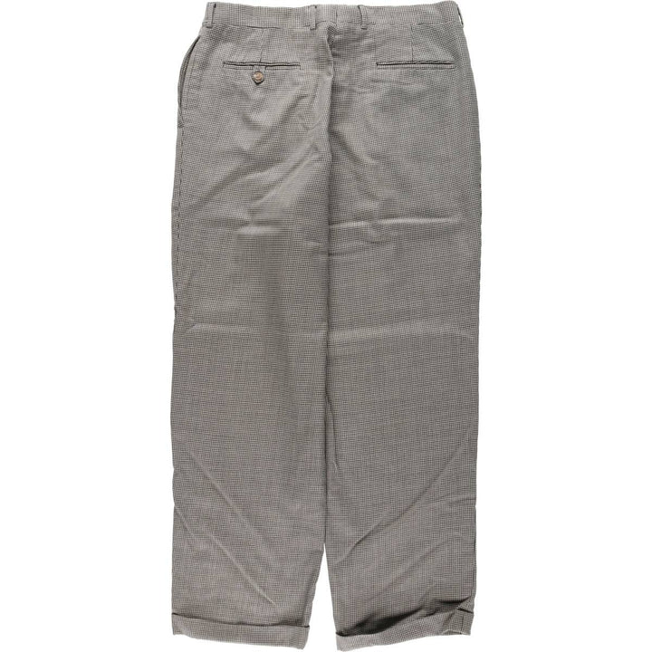 CORBIN Houndstooth Pattern Two-Pleat Slacks, Made in USA, Men's W36 (approx.), Vintage unclear pale white type Vintage Second Hand