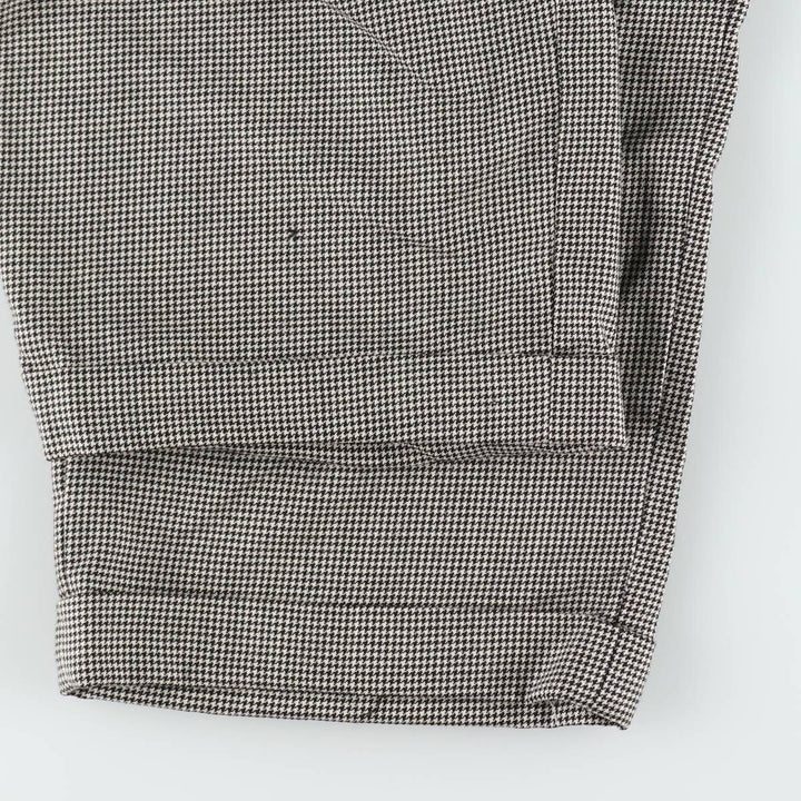 CORBIN Houndstooth Pattern Two-Pleat Slacks, Made in USA, Men's W36 (approx.), Vintage unclear pale white type Vintage Second Hand