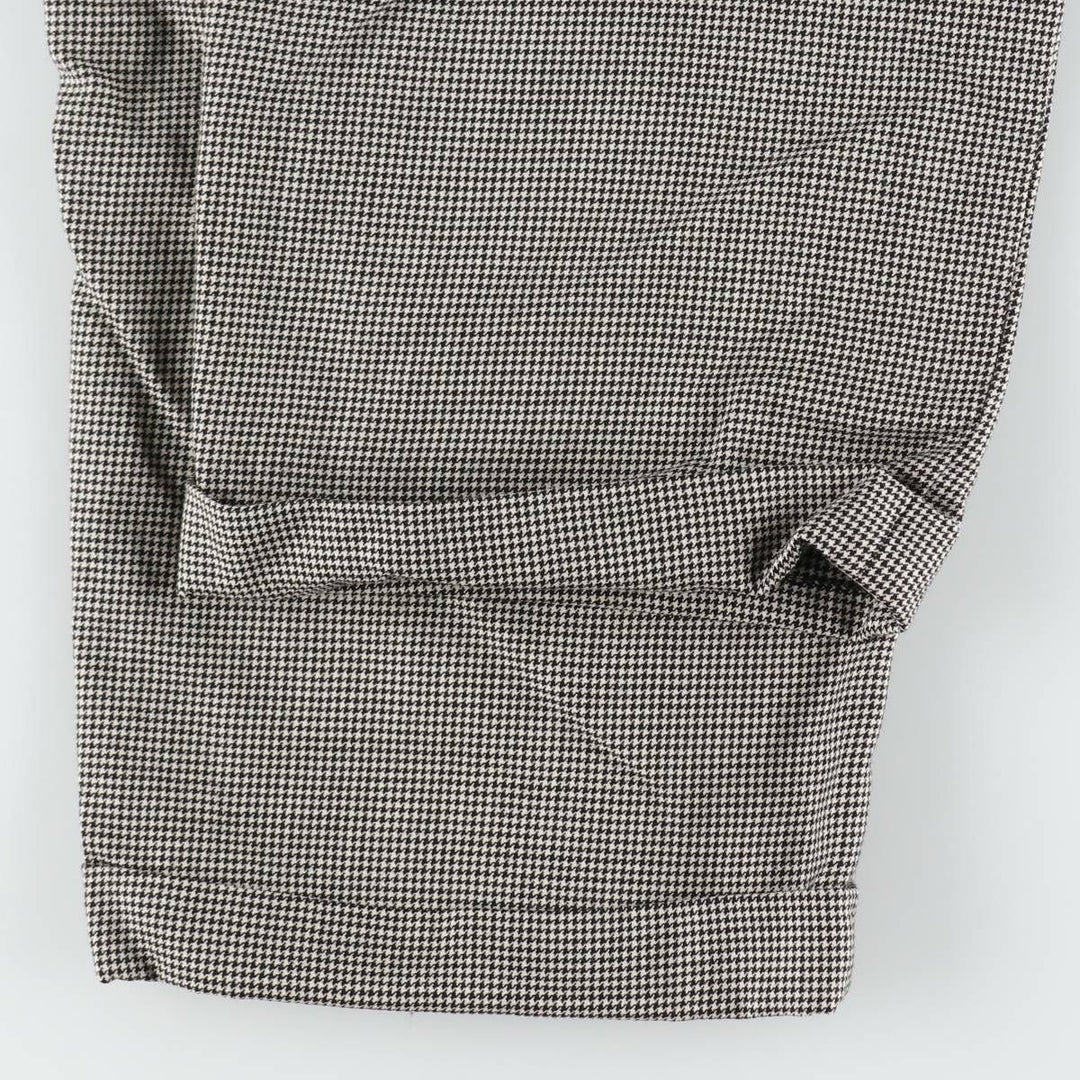 CORBIN Houndstooth Pattern Two-Pleat Slacks, Made in USA, Men's W36 (approx.), Vintage unclear pale white type Vintage Second Hand