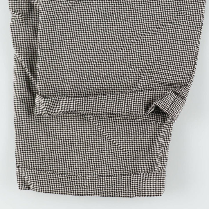 CORBIN Houndstooth Pattern Two-Pleat Slacks, Made in USA, Men's W36 (approx.), Vintage unclear pale white type Vintage Second Hand