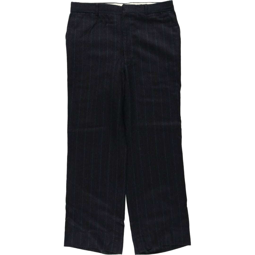 ~90'S Stripe Pattern Herringbone Slacks Pants Men's W34 (approx.) Vintage unclear black type Vintage Second Hand
