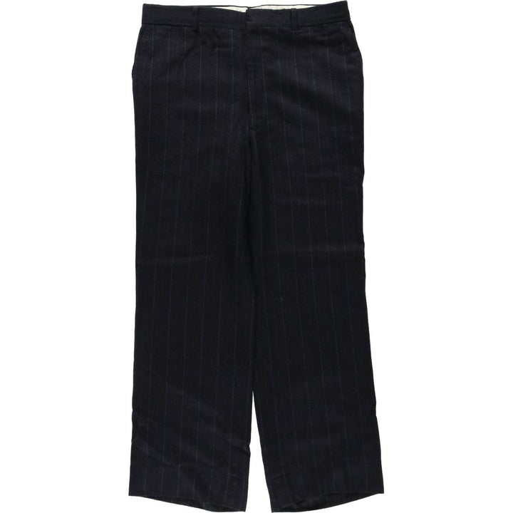 ~90'S Stripe Pattern Herringbone Slacks Pants Men's W34 (approx.) Vintage unclear black type Vintage Second Hand