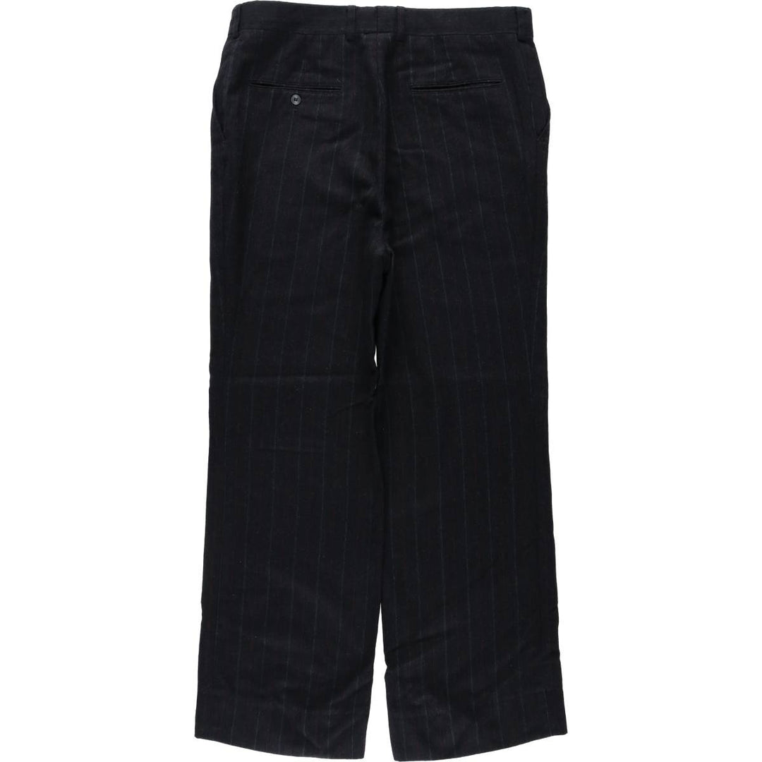 ~90'S Stripe Pattern Herringbone Slacks Pants Men's W34 (approx.) Vintage unclear black type Vintage Second Hand