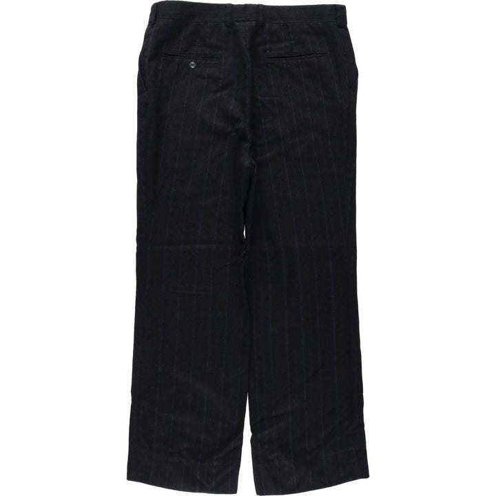 ~90'S Stripe Pattern Herringbone Slacks Pants Men's W34 (approx.) Vintage unclear black type Vintage Second Hand