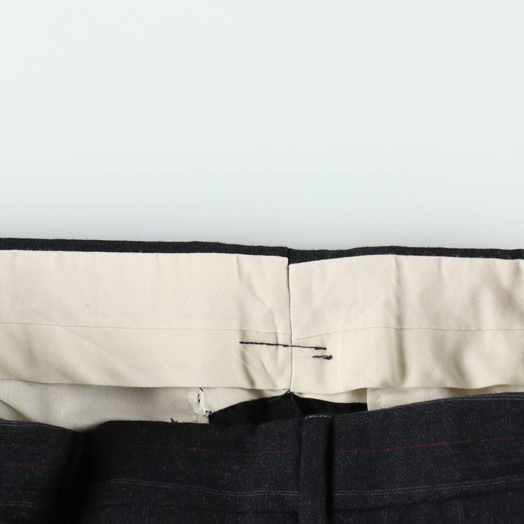 ~90'S Stripe Pattern Herringbone Slacks Pants Men's W34 (approx.) Vintage unclear black type Vintage Second Hand