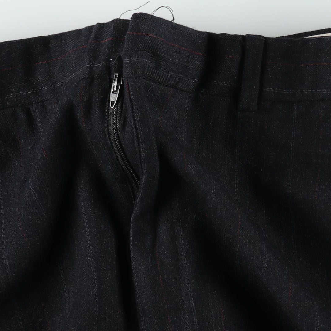 ~90'S Stripe Pattern Herringbone Slacks Pants Men's W34 (approx.) Vintage unclear black type Vintage Second Hand