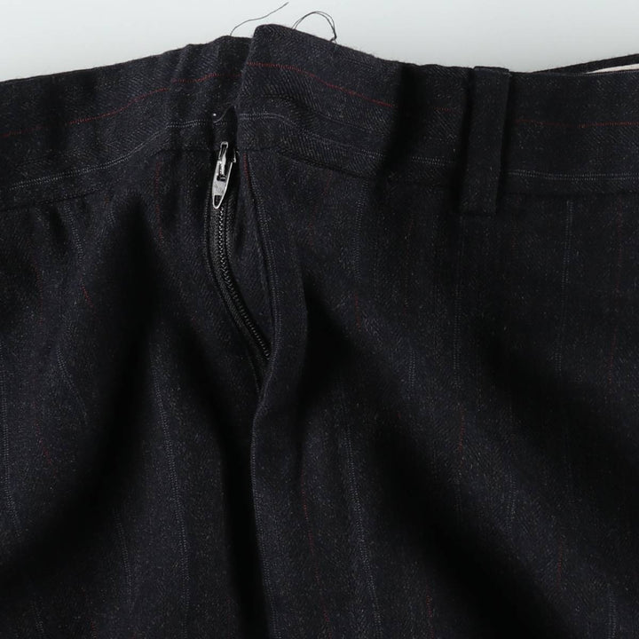 ~90'S Stripe Pattern Herringbone Slacks Pants Men's W34 (approx.) Vintage unclear black type Vintage Second Hand
