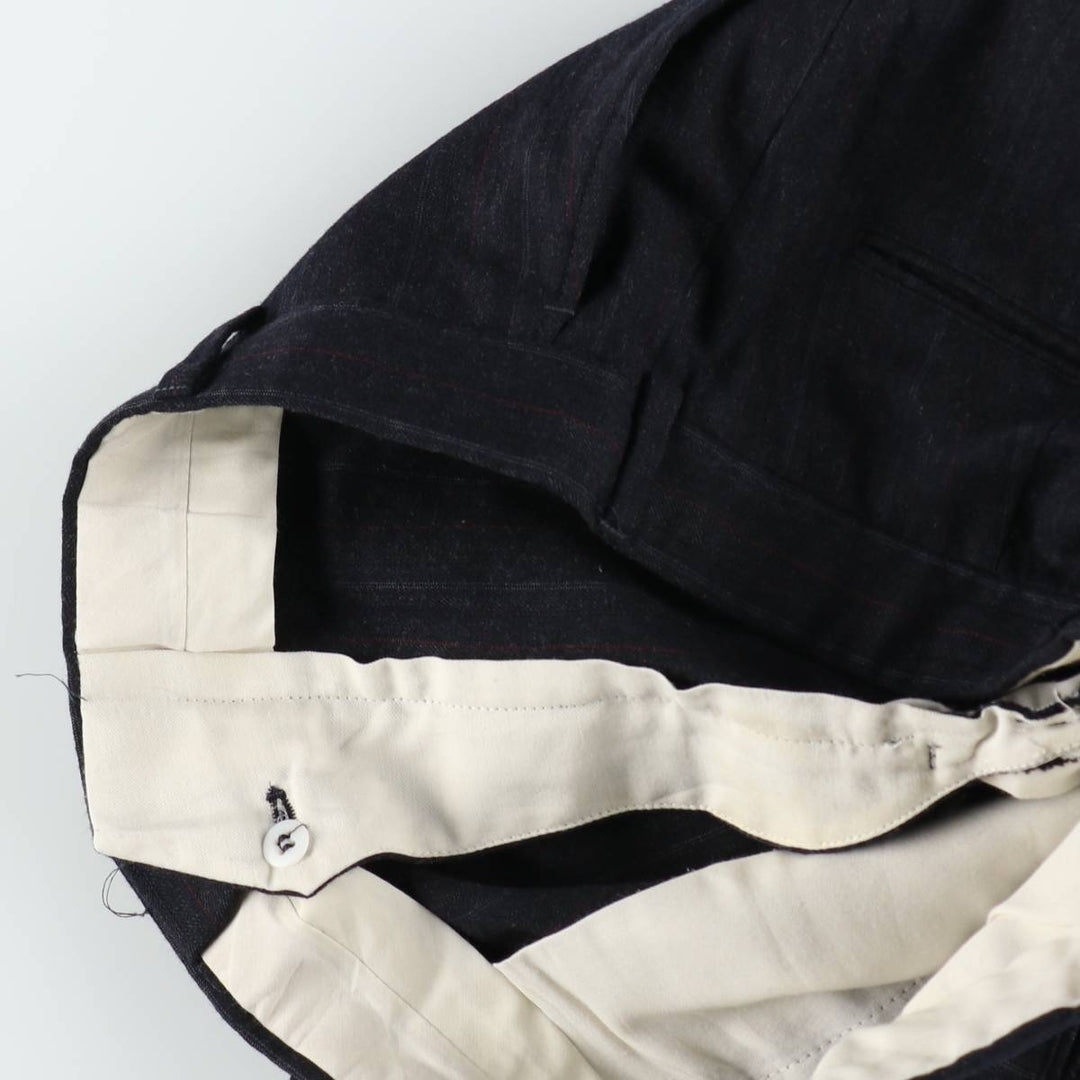 ~90'S Stripe Pattern Herringbone Slacks Pants Men's W34 (approx.) Vintage unclear black type Vintage Second Hand