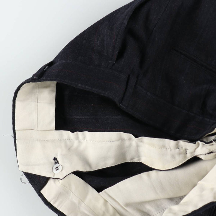 ~90'S Stripe Pattern Herringbone Slacks Pants Men's W34 (approx.) Vintage unclear black type Vintage Second Hand