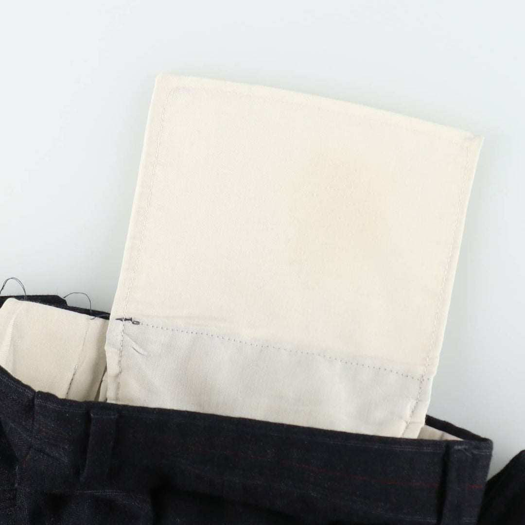 ~90'S Stripe Pattern Herringbone Slacks Pants Men's W34 (approx.) Vintage unclear black type Vintage Second Hand