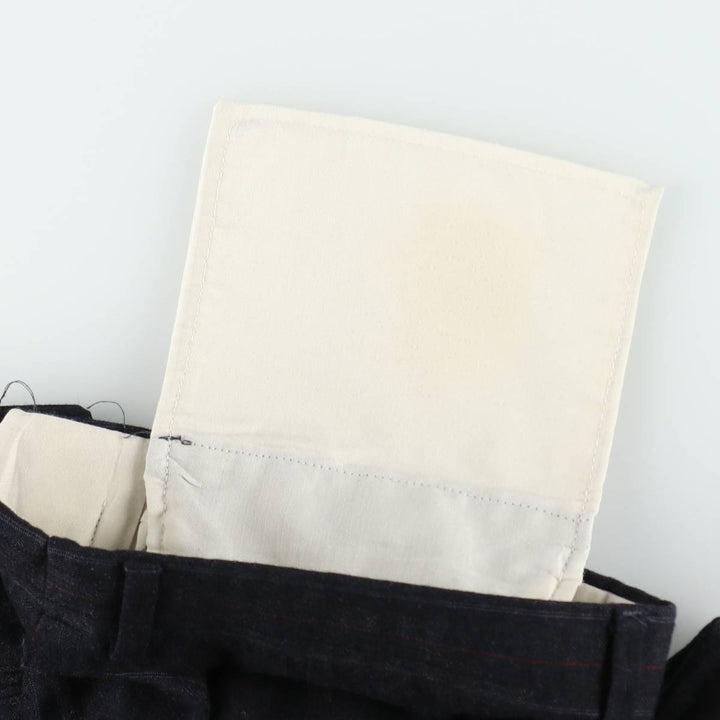 ~90'S Stripe Pattern Herringbone Slacks Pants Men's W34 (approx.) Vintage unclear black type Vintage Second Hand