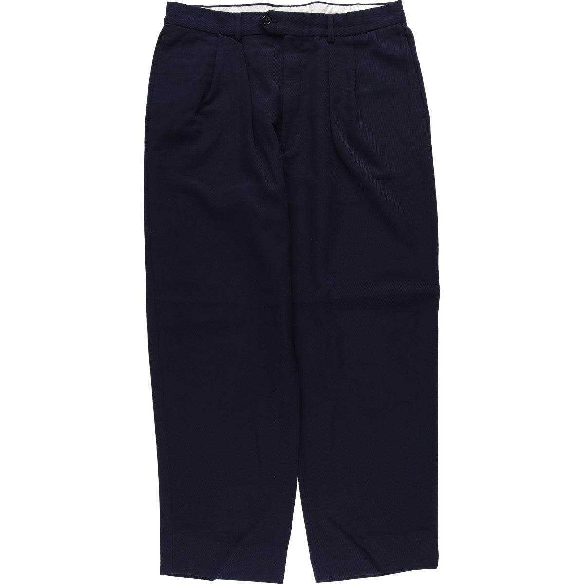 Stripe Pattern Slacks Pants Men's W32 unclear navy blue type Vintage Second Hand
