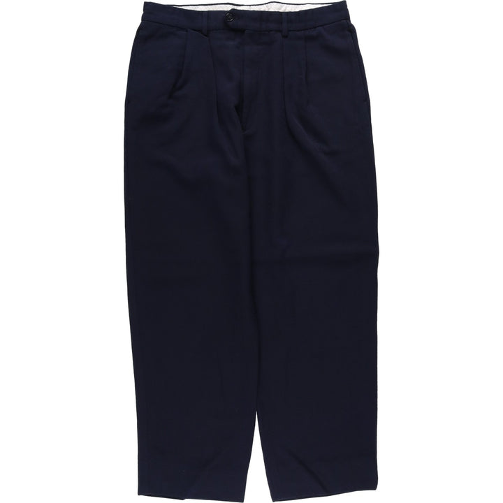 Stripe Pattern Slacks Pants Men's W32 unclear navy blue type Vintage Second Hand