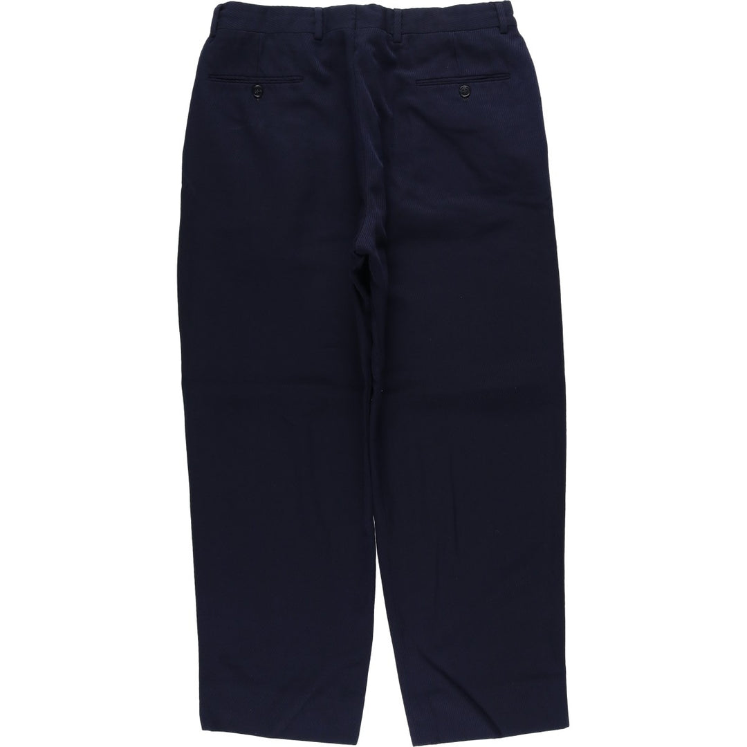 Stripe Pattern Slacks Pants Men's W32 unclear navy blue type Vintage Second Hand