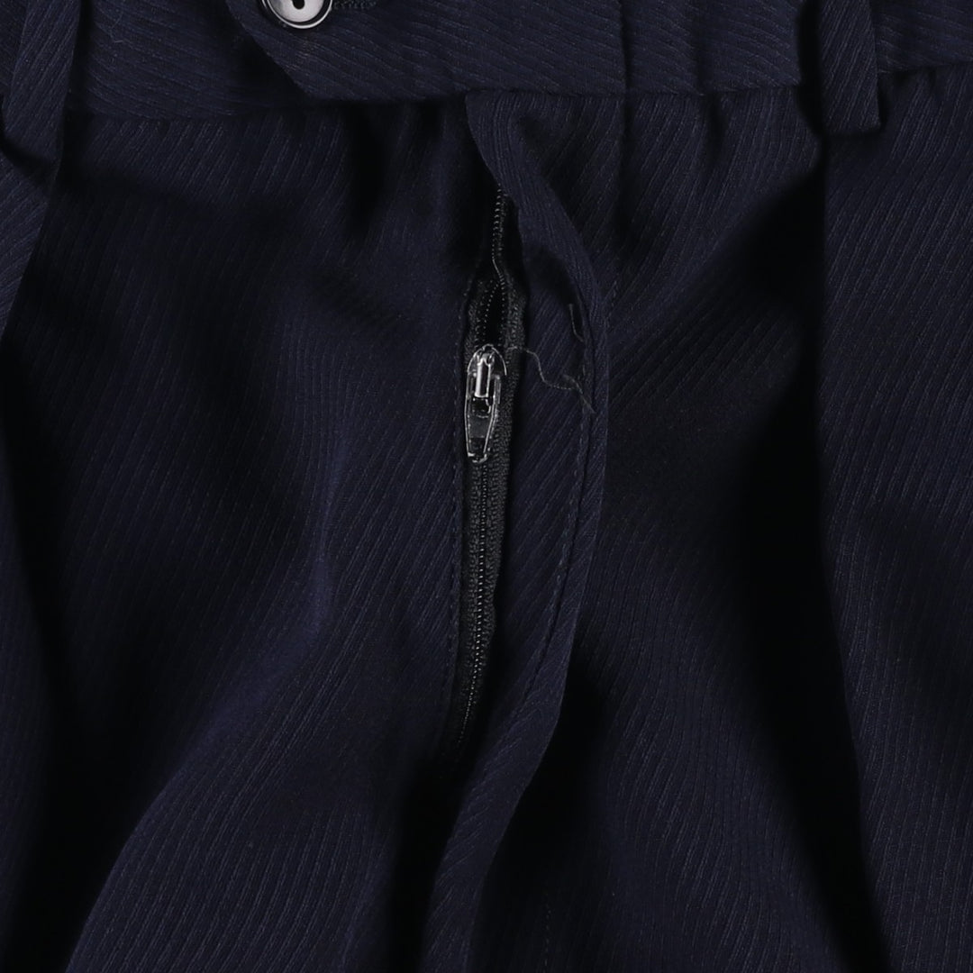 Stripe Pattern Slacks Pants Men's W32 unclear navy blue type Vintage Second Hand