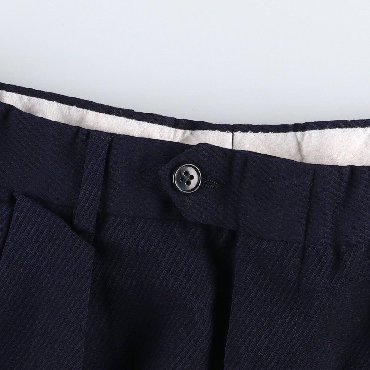 Stripe Pattern Slacks Pants Men's W32 unclear navy blue type Vintage Second Hand