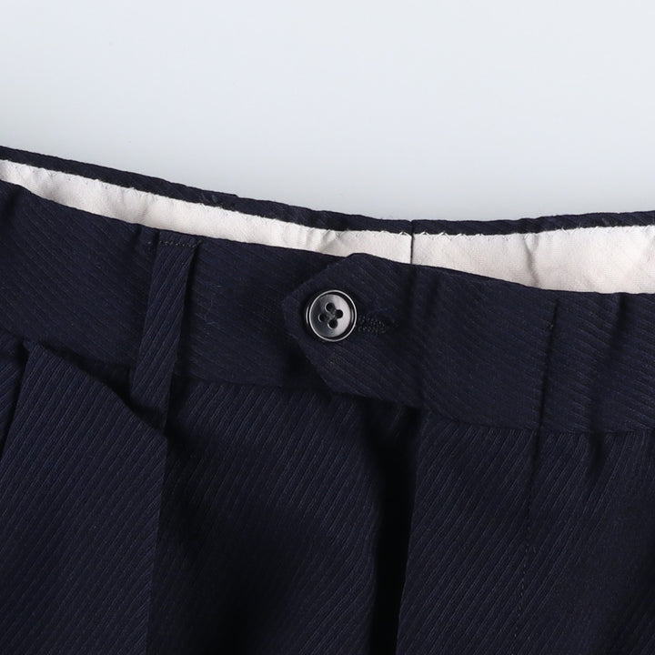 Stripe Pattern Slacks Pants Men's W32 unclear navy blue type Vintage Second Hand
