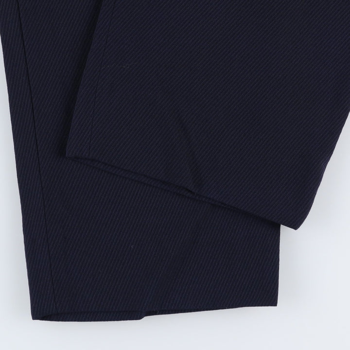 Stripe Pattern Slacks Pants Men's W32 unclear navy blue type Vintage Second Hand