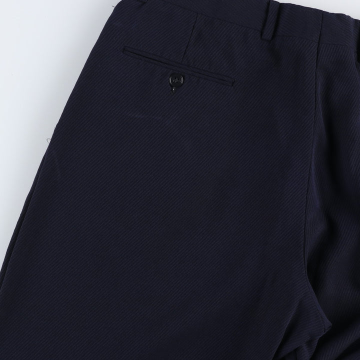Stripe Pattern Slacks Pants Men's W32 unclear navy blue type Vintage Second Hand