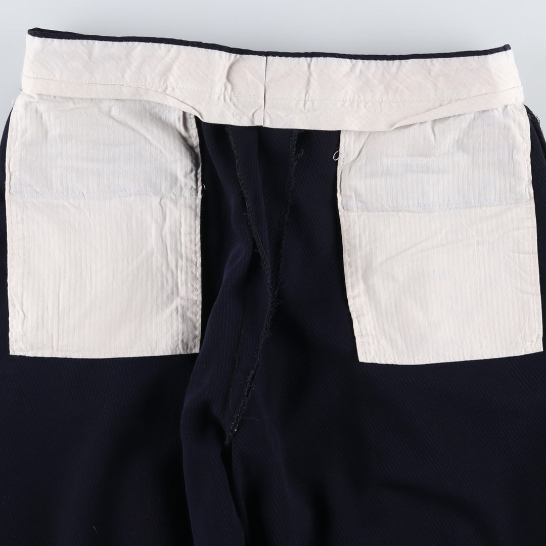 Stripe Pattern Slacks Pants Men's W32 unclear navy blue type Vintage Second Hand