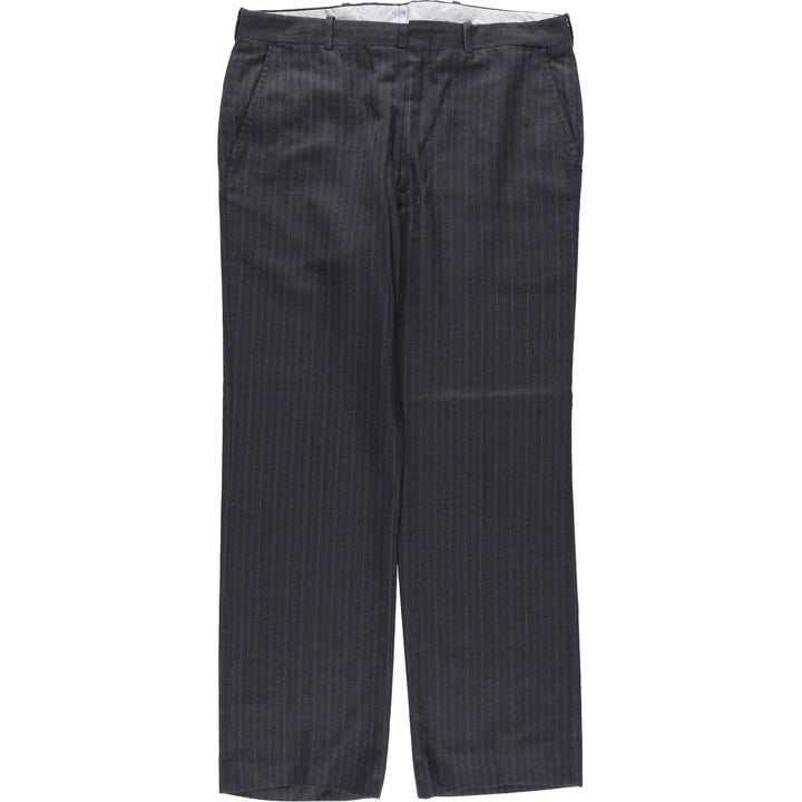 Stripe Pattern Slacks Pants Men's W34 unclear Charcoal Vintage Second Hand