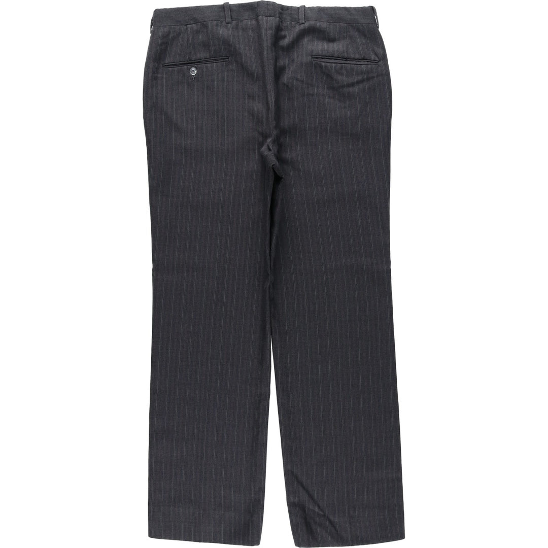 Stripe Pattern Slacks Pants Men's W34 unclear Charcoal Vintage Second Hand