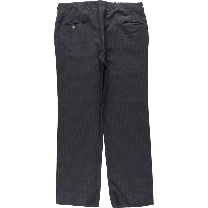 Stripe Pattern Slacks Pants Men's W34 unclear Charcoal Vintage Second Hand