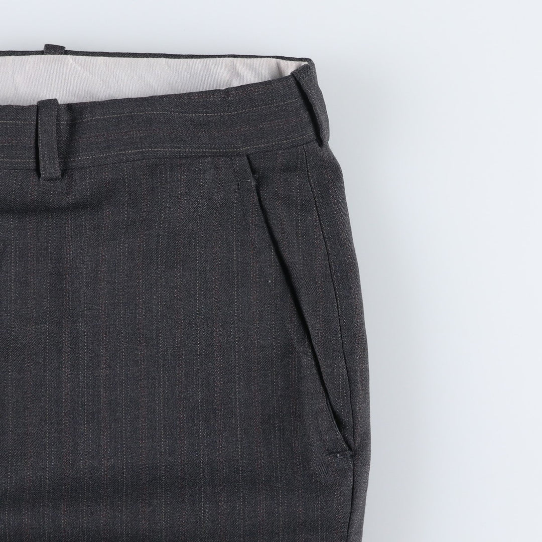 Stripe Pattern Slacks Pants Men's W34 unclear Charcoal Vintage Second Hand