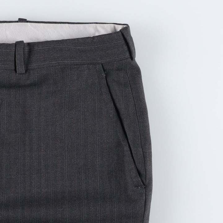 Stripe Pattern Slacks Pants Men's W34 unclear Charcoal Vintage Second Hand