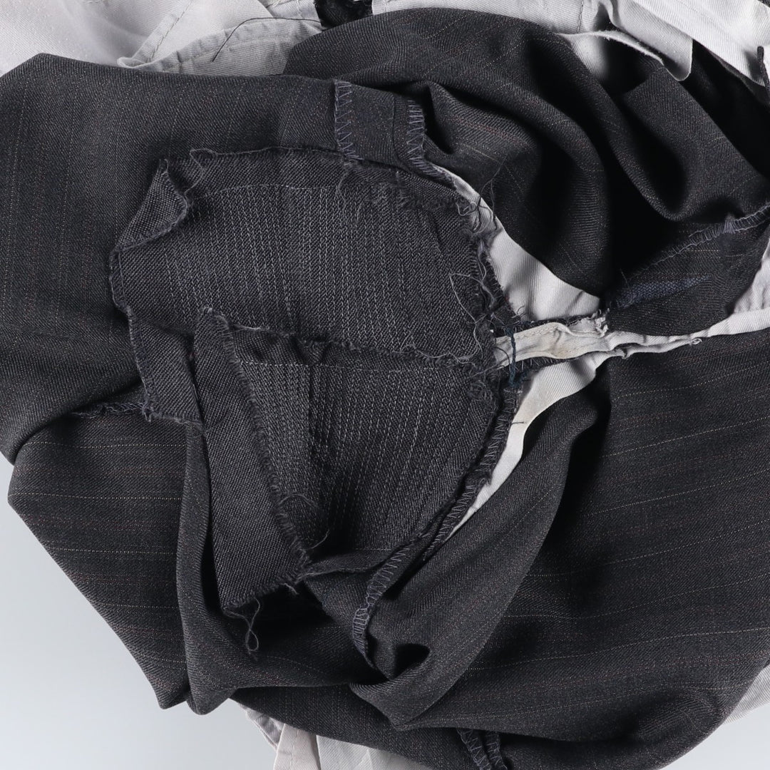 Stripe Pattern Slacks Pants Men's W34 unclear Charcoal Vintage Second Hand
