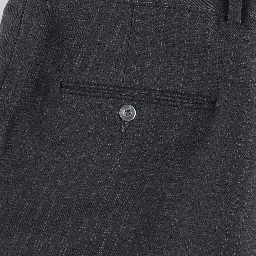 Stripe Pattern Slacks Pants Men's W34 unclear Charcoal Vintage Second Hand